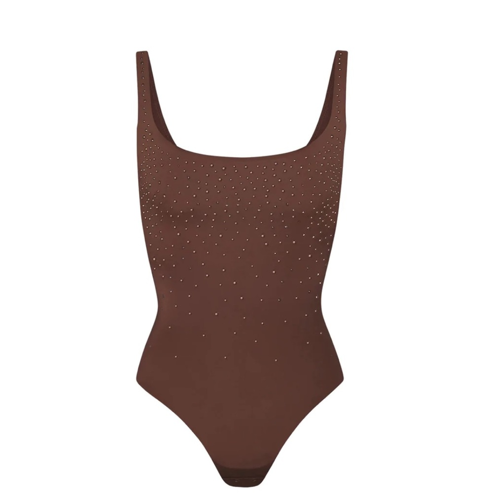 Skims x Swarovski brown cocoa sleeveless bodysuit 🤍size medium